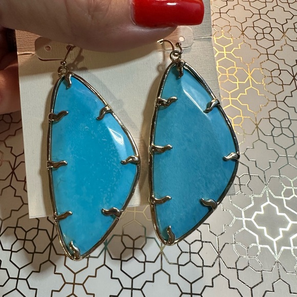 Kendra Scott Jewelry - Vintage Kendra Scott Willow Gold/Turquoise Earrings VGUC
